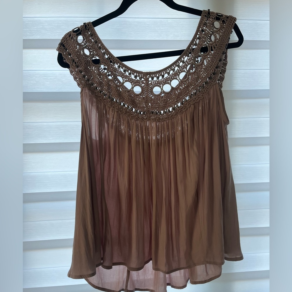 Free People Flowy Tank with beautiful detail on top